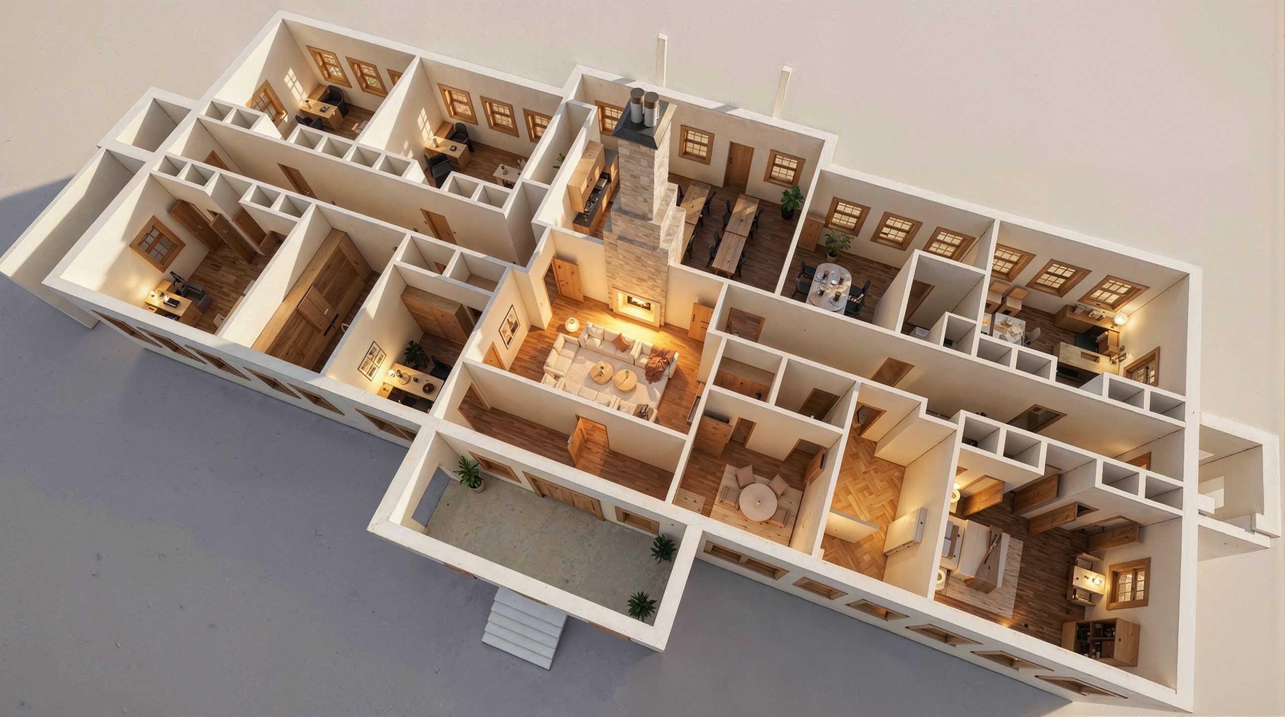 3d artistic rendering of proposed floor plan.